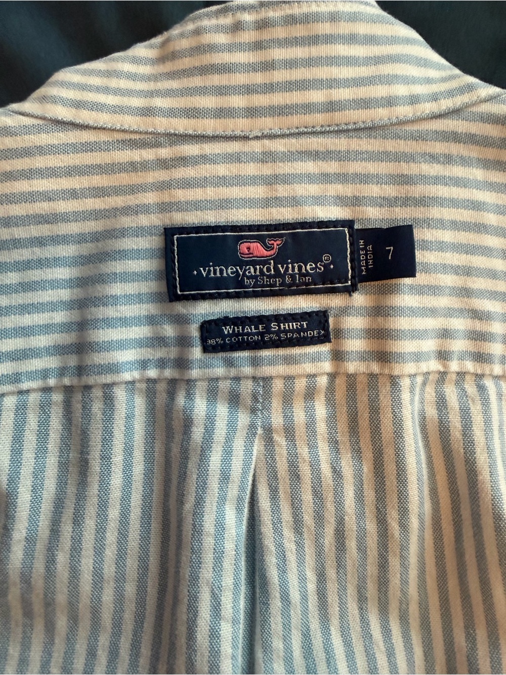 Vineyard Vines Blue and White Striped Button-Back Shirt